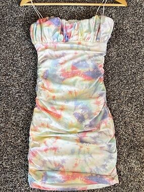 Princess Polly Pastel Tie-Dye Strapless Mini Dress
